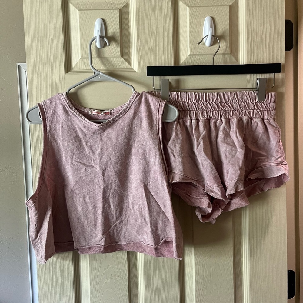 matching short and tank top set, top size small, bottoms size medium